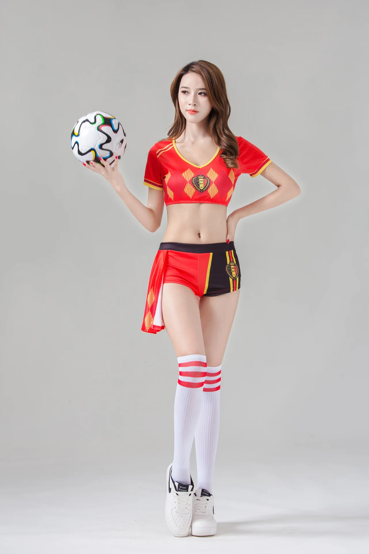 2022 New Fashion Sexy Dance Girl Group Cheerleading Costumes Women Two Piece Set Shorts Football Baby Sublimation Cheerleading U