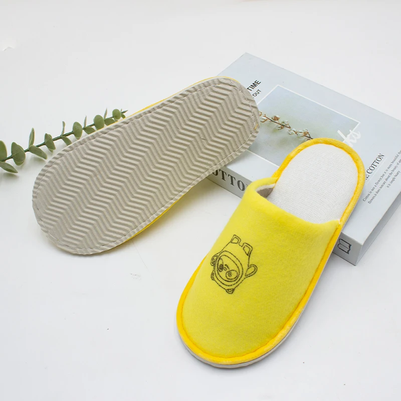 Hotel Slippers Wholesale Indoor Disposable Velour  kids bulk hotel slippers