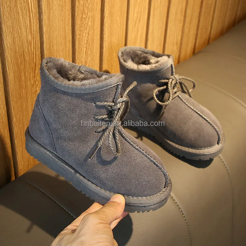 Wholesale custom children winter boots warm wool lining toddler TPR waterproof kids snow boots for children