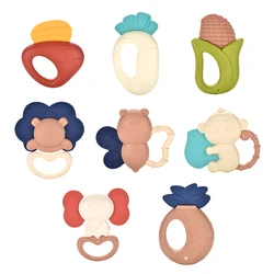 Infant Rattles With Melodious and Dynamic Sounds Teether Gum Toys Set
