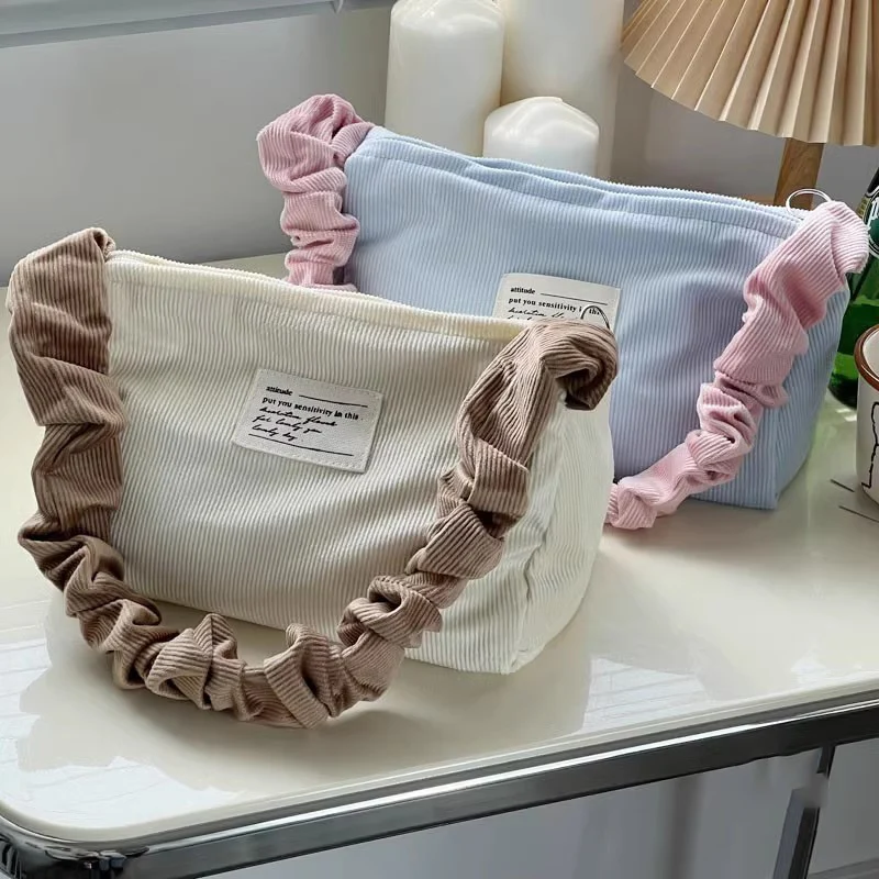 Personalized color corduroy Handbags Wholesale Casual Light Weight Shoulder Bags Custom Tote Bag