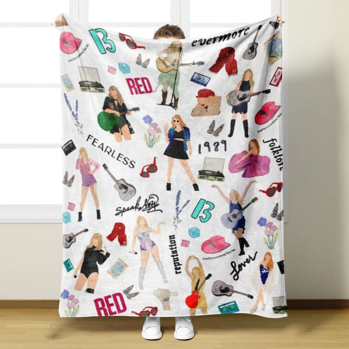 Custom Taylor Childs Blanket Swifty Blanket Sticker Collage Blanket Gift for Her Birthday Gift Swiftys TS Gift Idea