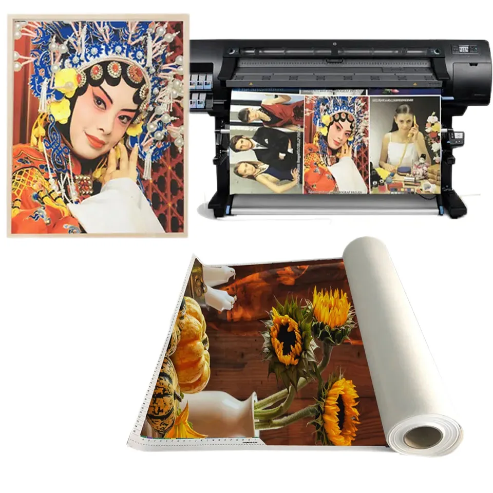 24 42 50 inch large wide format poly cotton canvas roll for inkjet print