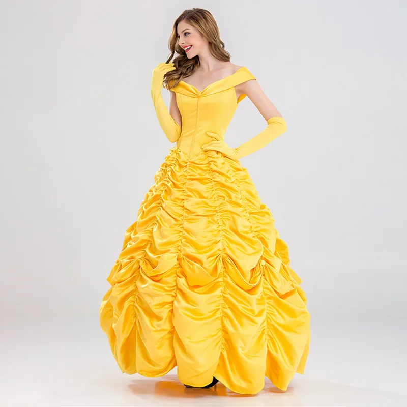 Wholesale Customized Live Action Version of Beauty and Beast Bell Princess Yellow Bell Princess Dress