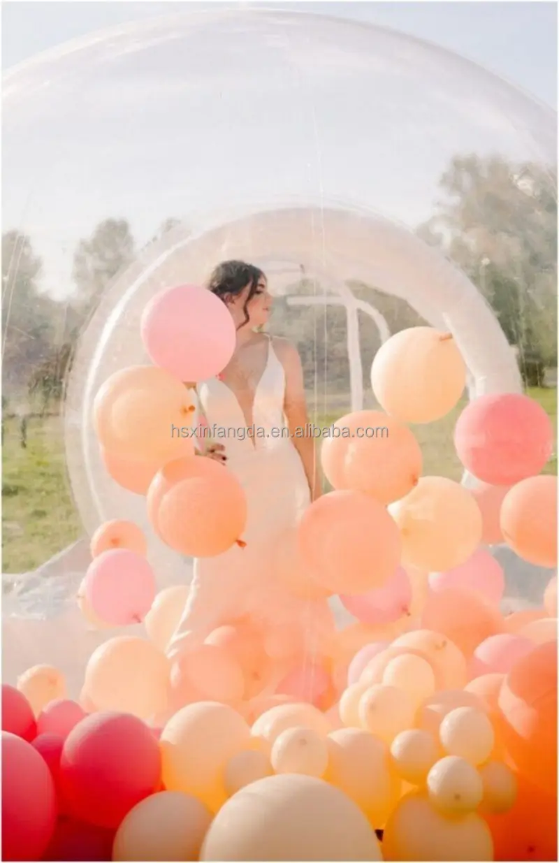 Outdoor jump balloon pvc clear bubble balloon house with tunnel inflatable bubble balloons bounce house