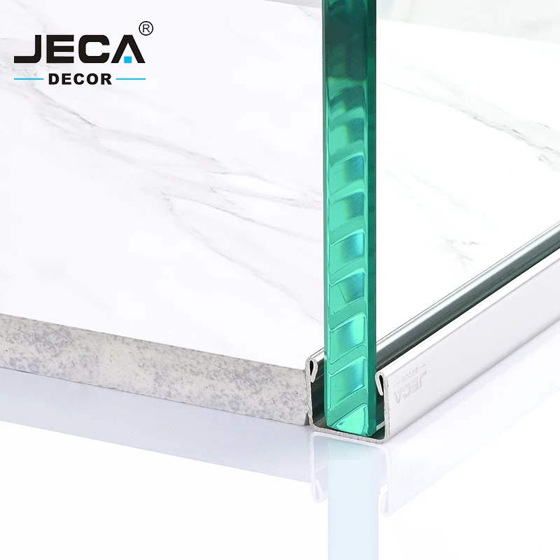 Foshan Supplier JECA Glass Railing Profile Glass Clamp Railing For Decoration 304/316 Stainless Steel Tile Trim