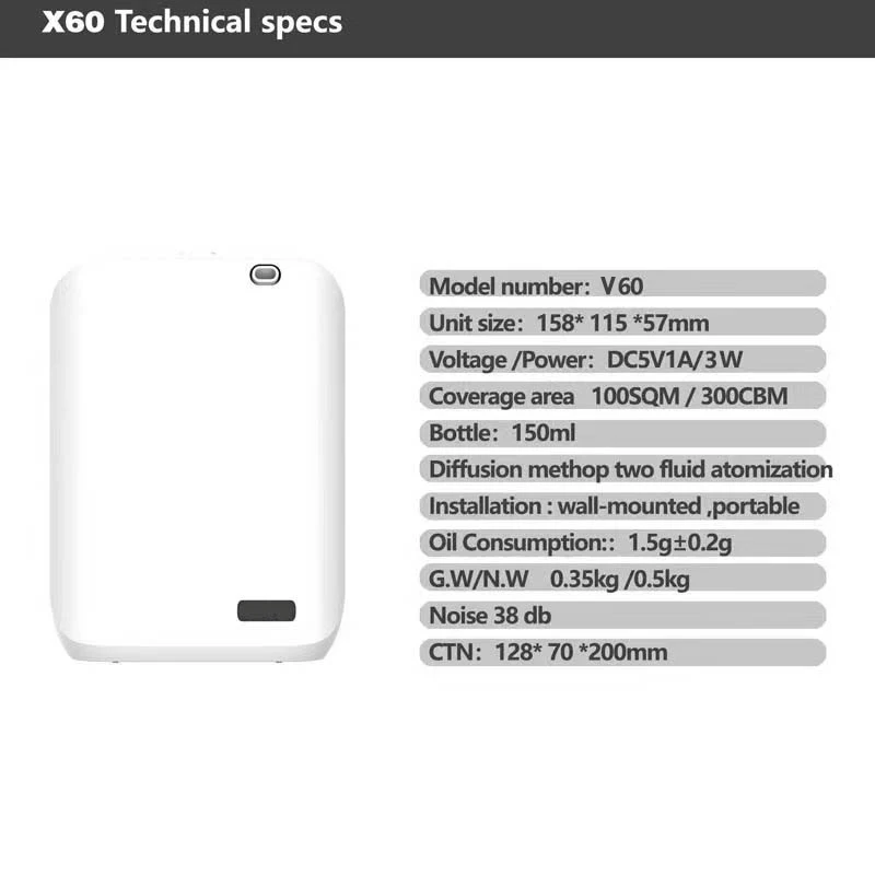 Bluetooth APP Control Scent Diffuser for Hotel Wall Mounted Electric Aroma Machine Use Essential Oil USB Portable Home Appliance