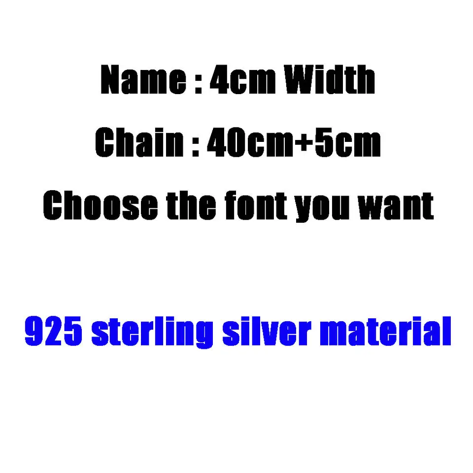 Personalized 925 Sterling Silver Necklace Custom Name Plate 16inches Hip Hop necklace Jewelry For women