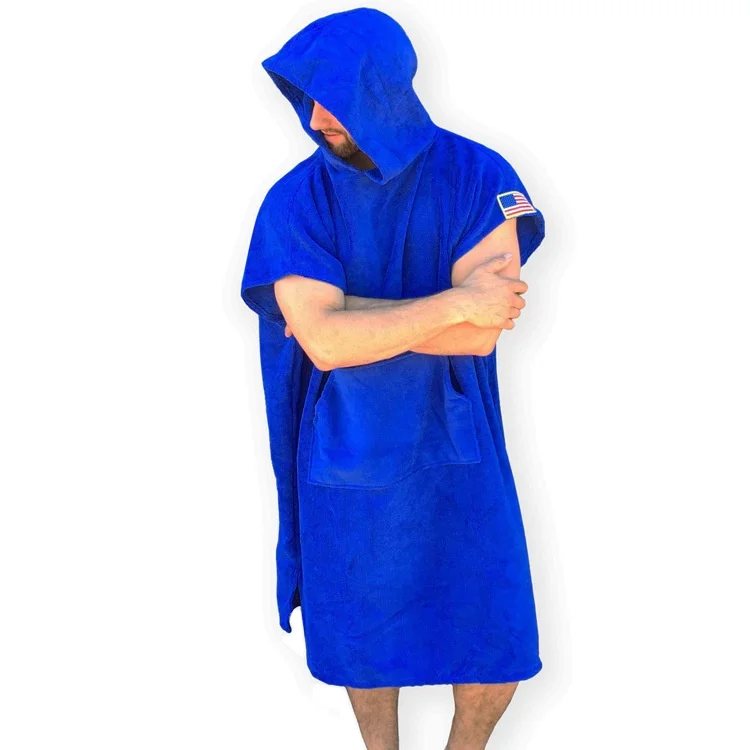 Surf bath towel outdoor sports poncho adult kids hooded towel changing robe
