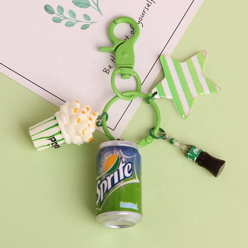 Custom Popular Beverage Bottle Keychain Personality Pendant Multicolored Keychain