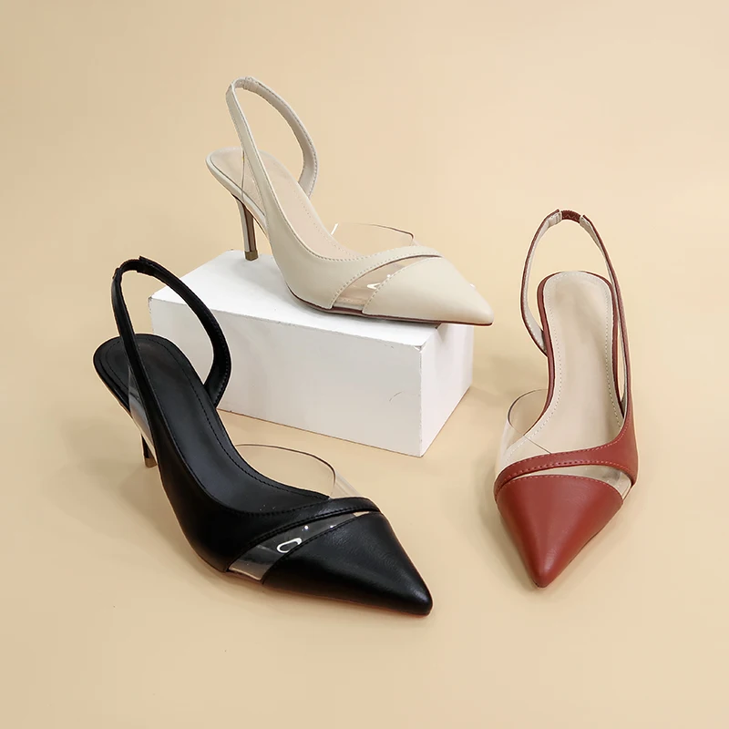 FACTORY,MANUFACTORY,FABRICA 2024 oem odm new fashion slip on Design Pointed Toe Dress Stiletto mules high Heels Ladies Shoes Pumps for Women