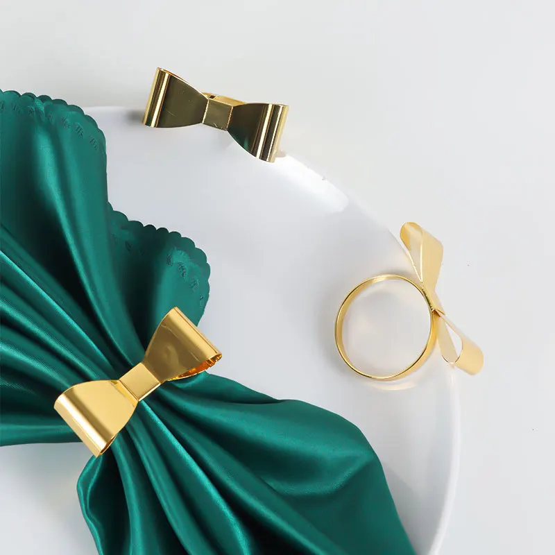 zinc alloy metal metallic bow airplane square brass crown bismillah woven table napkin rings green shell snowflake wedding