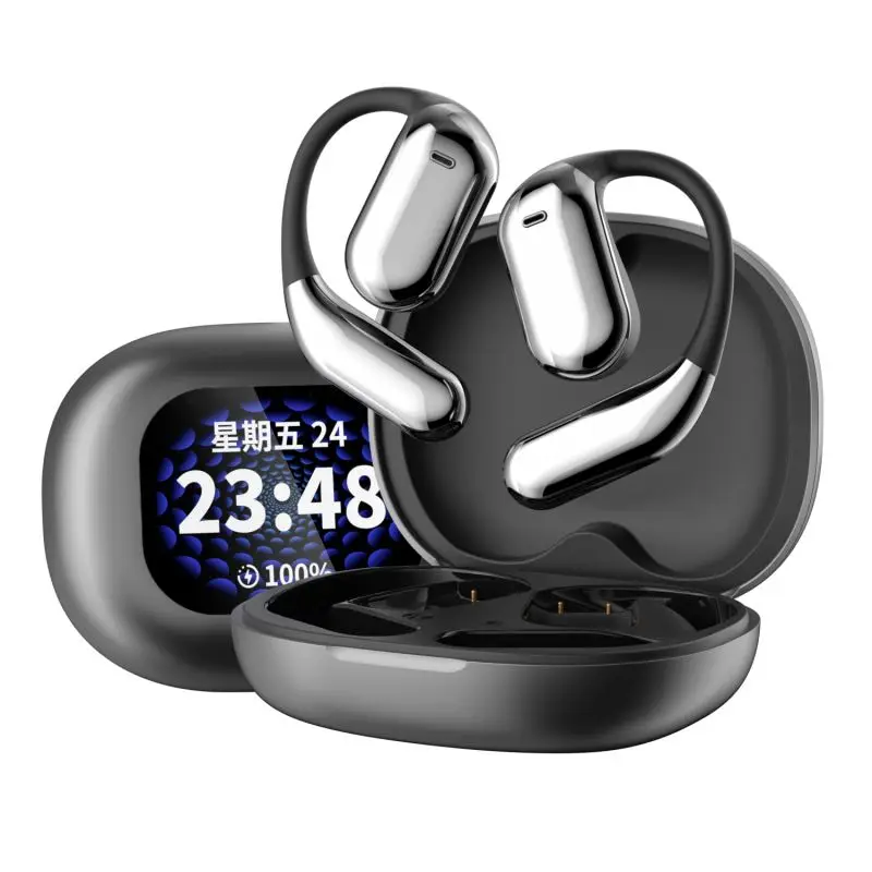 OWS on-ear wireless earphones with screen Air Q16 Pro max blue tooth earphones headphones touch control screen gaming earphone