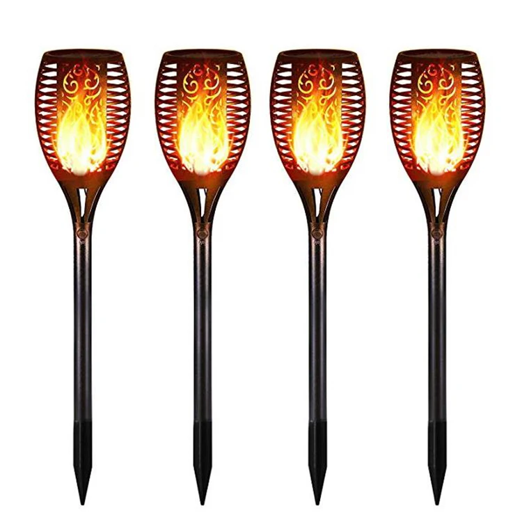Уличный садовый светильник на солнечной батарее, 96 светодиодов для украшения ландшафта, фонарь с мерцающим пламенем, садовый светильник с солнечной батареей