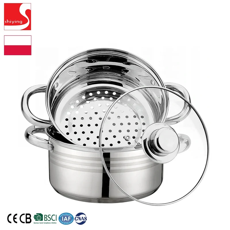 Factory Supply Stainless Steel Cookware 3 Layer Corn Food Steamer Pot