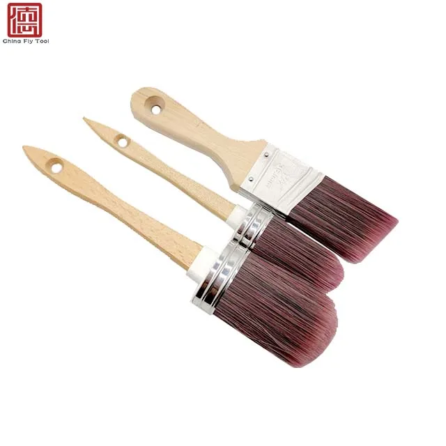 CTWHPB055  High quality factory price varnished beech rosy filament chalk paint brushes and detailing brush