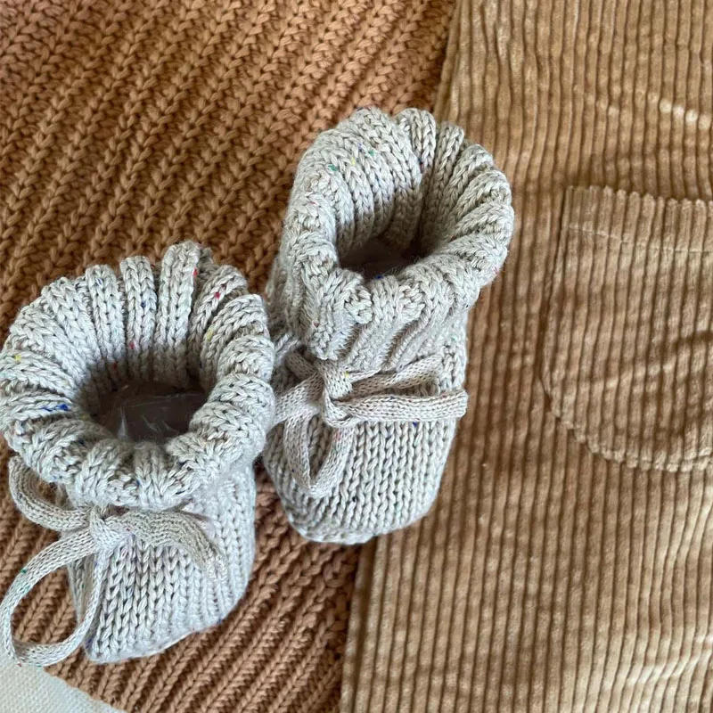 Customization Baby Knitted Booties Crochet Toddler Eco Friendly Soft Newborn Wool Socks