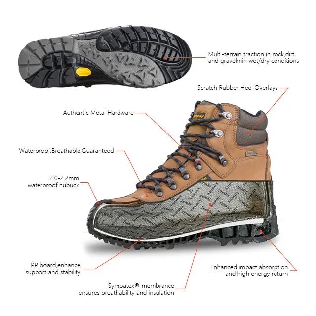 Factory Price Full Grain Nubuck Leather Outdoor Lightweight Breathable Women Men Mountaineering Waterproof Hiking Boots Shoes