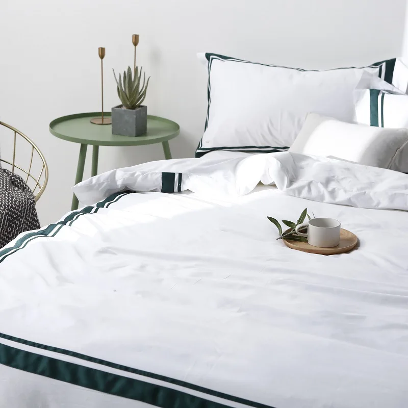 Wholesale Hotel Bed Linen Bedding Set 100% Egyptian Cotton Bed Sheet With duvet cover sets   cotton sheet sets