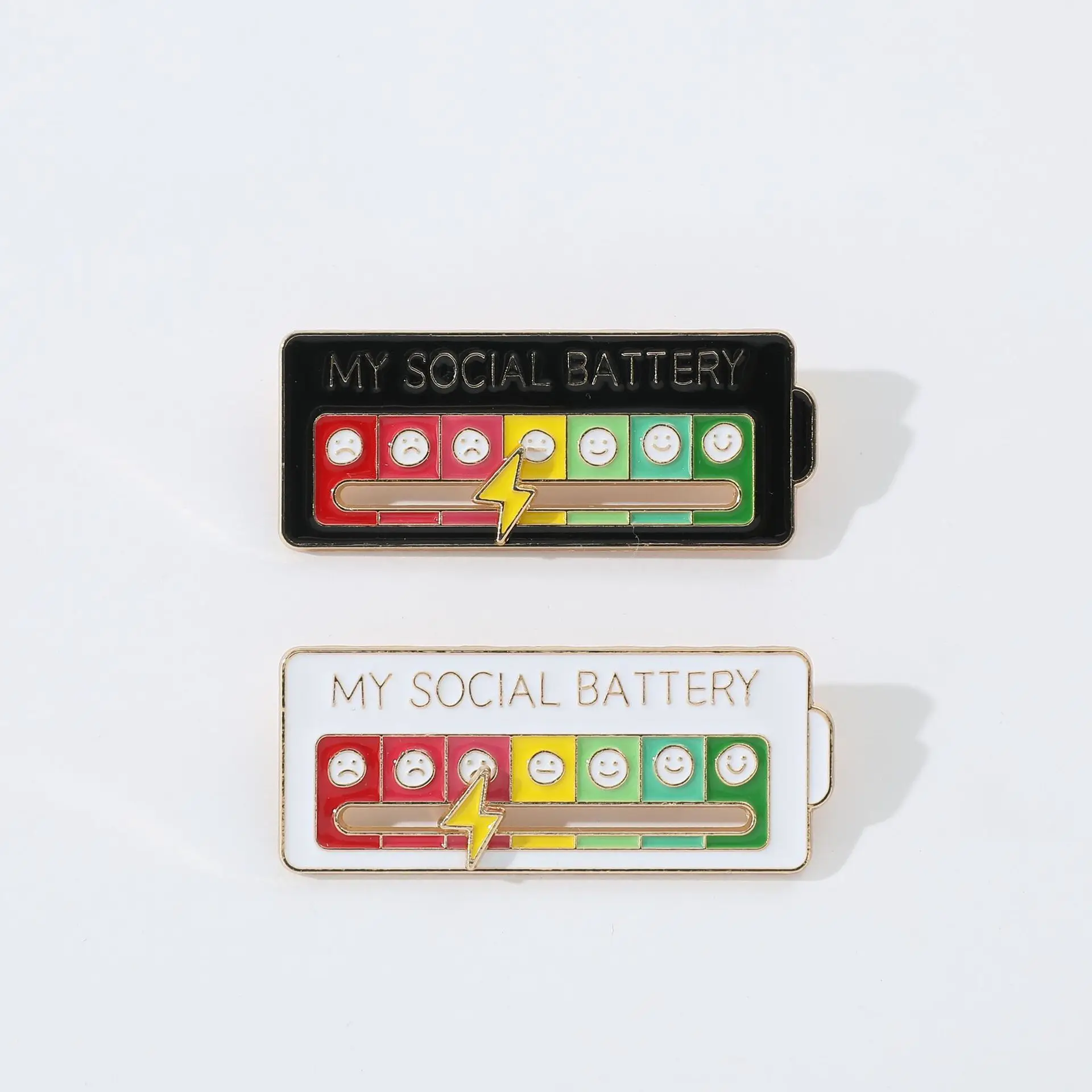Hot Sale Wholesale Custom Logo Name Tag Badge Blank Famous my social battery Metal Lapel Pin