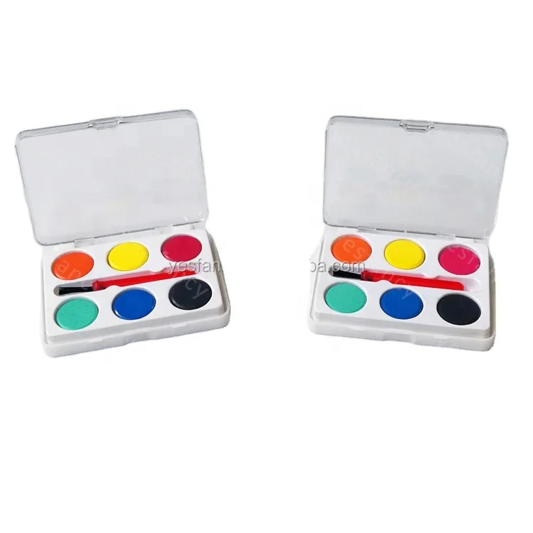 Хорошее послепродажное обслуживание 6 цветов непрозрачных акварельных картин гуаши