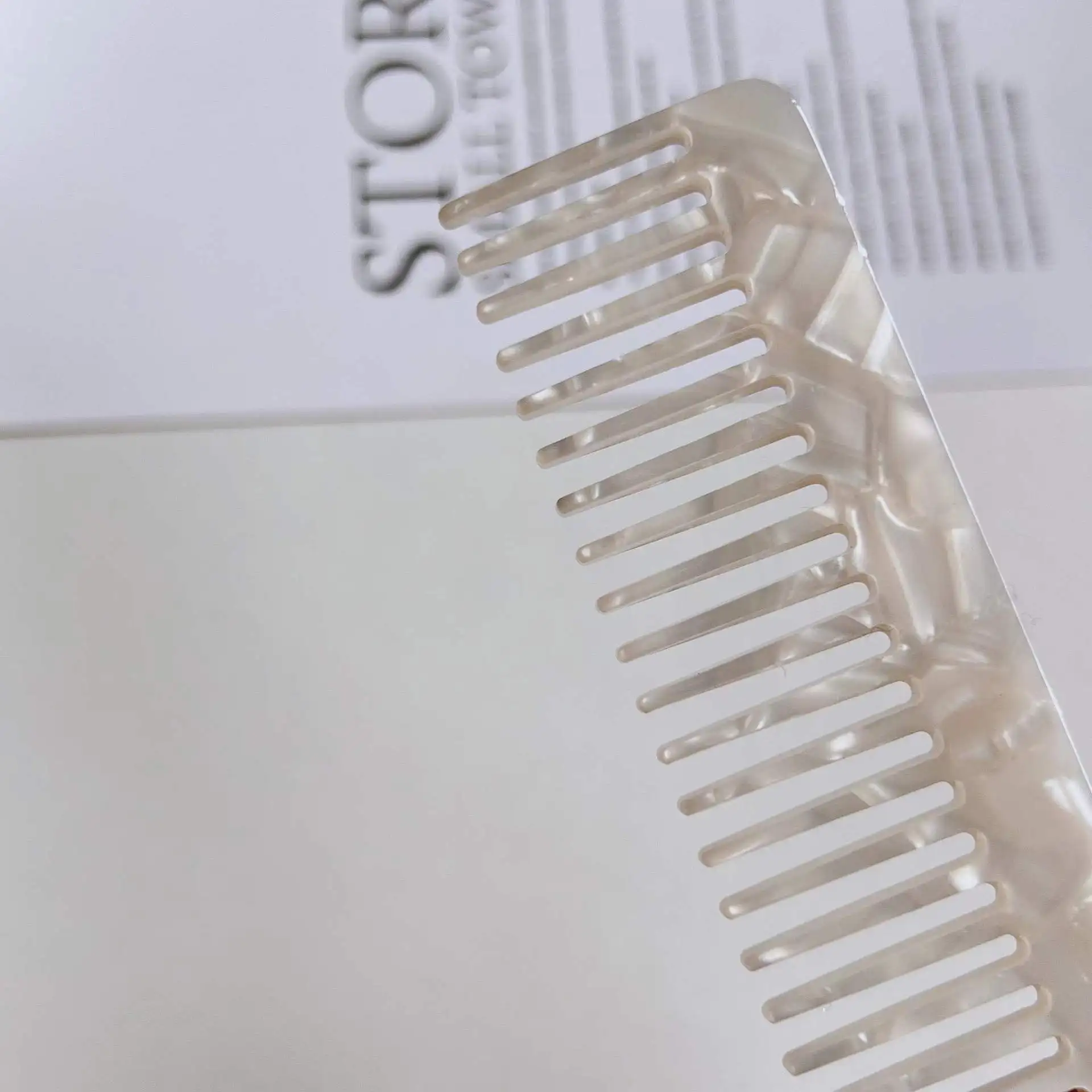 wholesale Fashion custom anti-static pocket resin cellulose detangle acetate hair wide tooth comb with logo