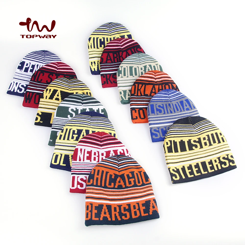 Wholesale Custom Tuque Men Winter Beanies Knitted Hats Manufacturers With Silk Printing Leaves Pattern