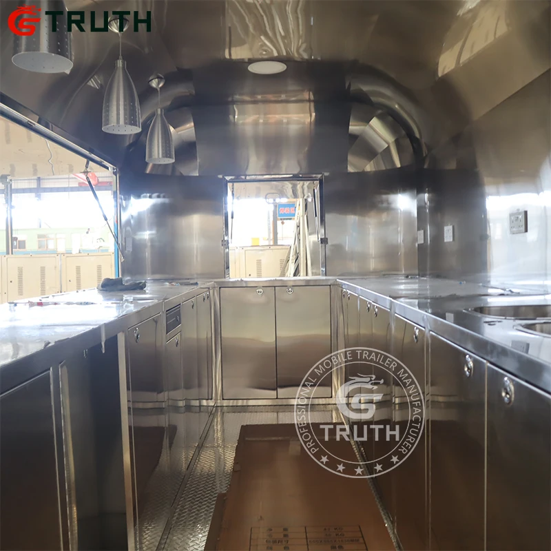 Mobile Food Trailer Kitchen Outdoor Food Van Hot Dog Cart Airstream Food Truck trailer With Vin Number