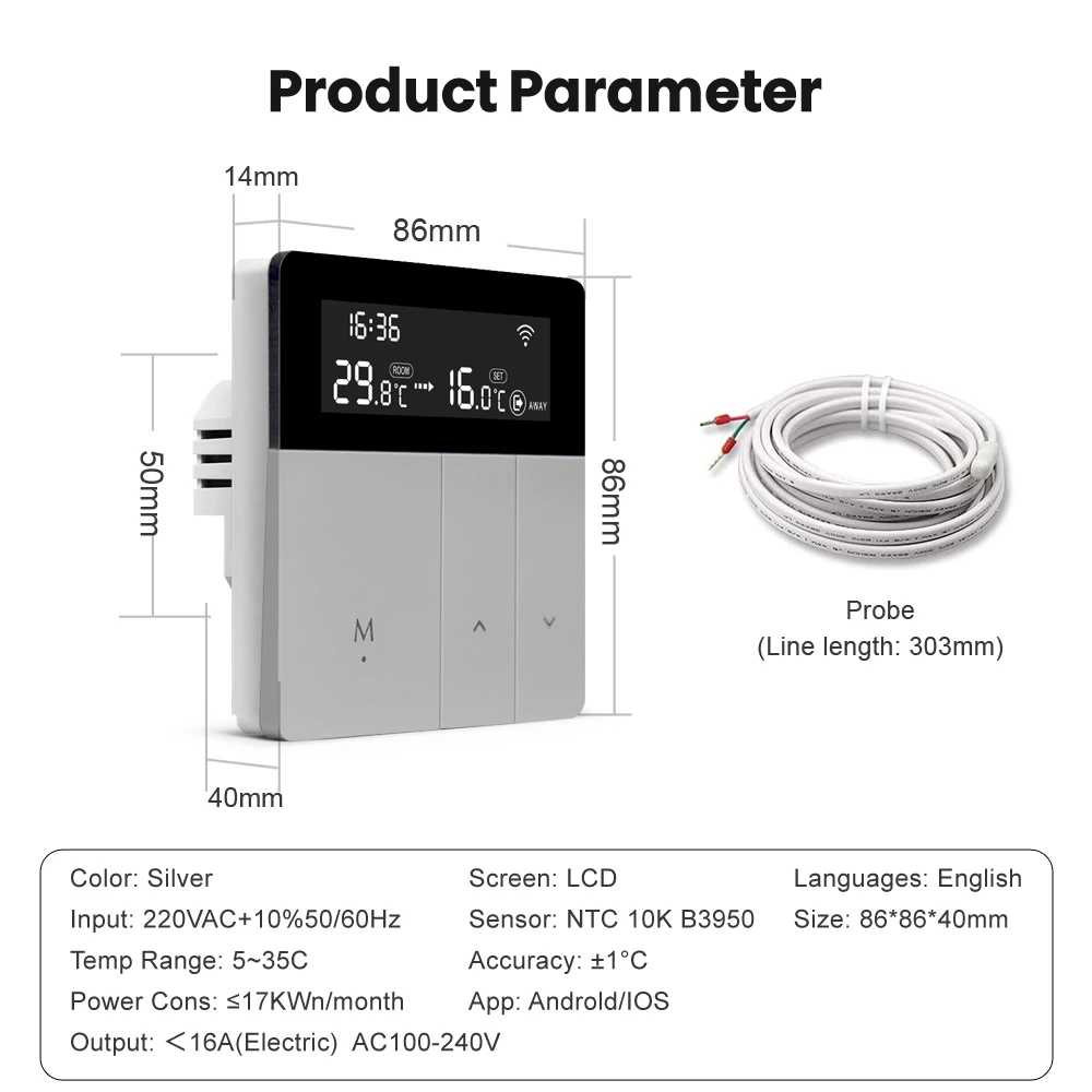 Механическая Кнопка Smart Home Lcd сенсорный экран контроллер температуры Wifi