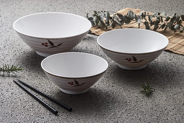 8 inch green black color double color soup bowl Asian melamine round ramen bowl restaurant bowl