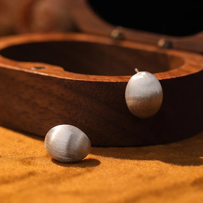 VIANRLA 18K Gold  Earring 925 Sterling Silver Jewelry Oval Shape Rhodium Plated