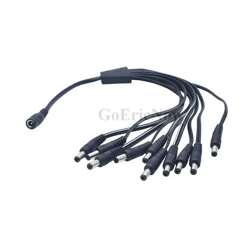 12 V CCTV Camera DC 5.5x2.1mm 1 Female to 10 male Power Cable 10-Port extension cord Connector Splitter