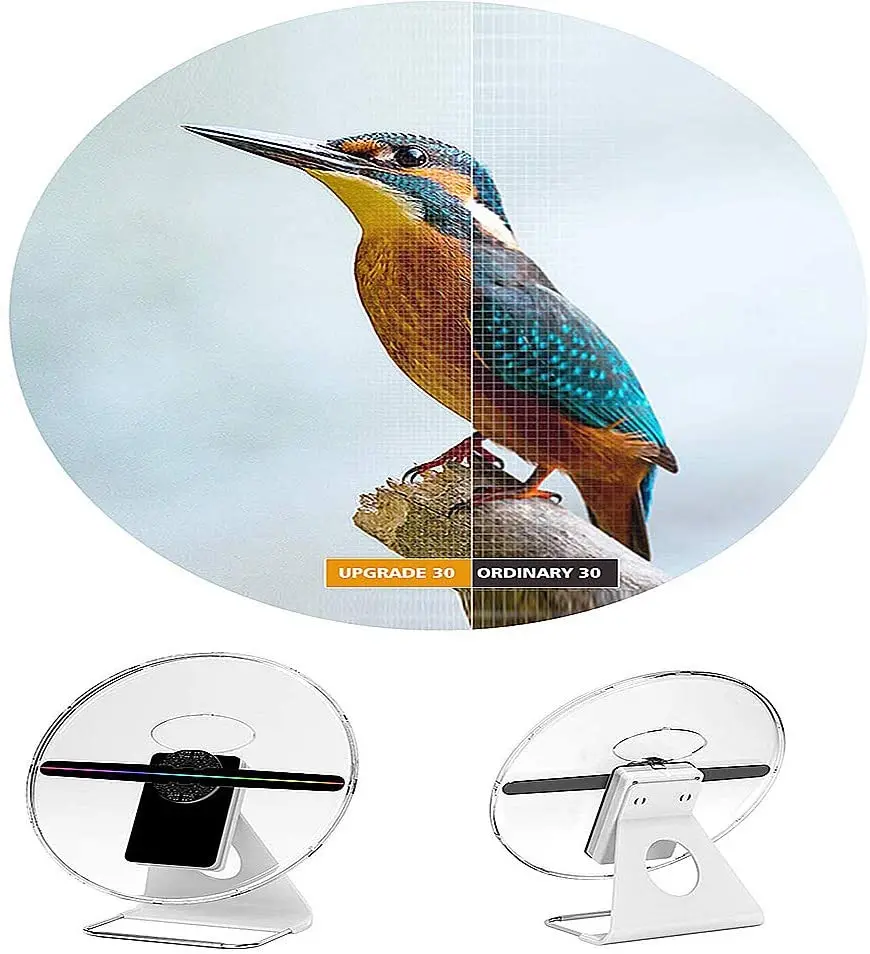 Wifi APP control desktop 30CM 3D Hologram fan Advertising machine coming with around cover