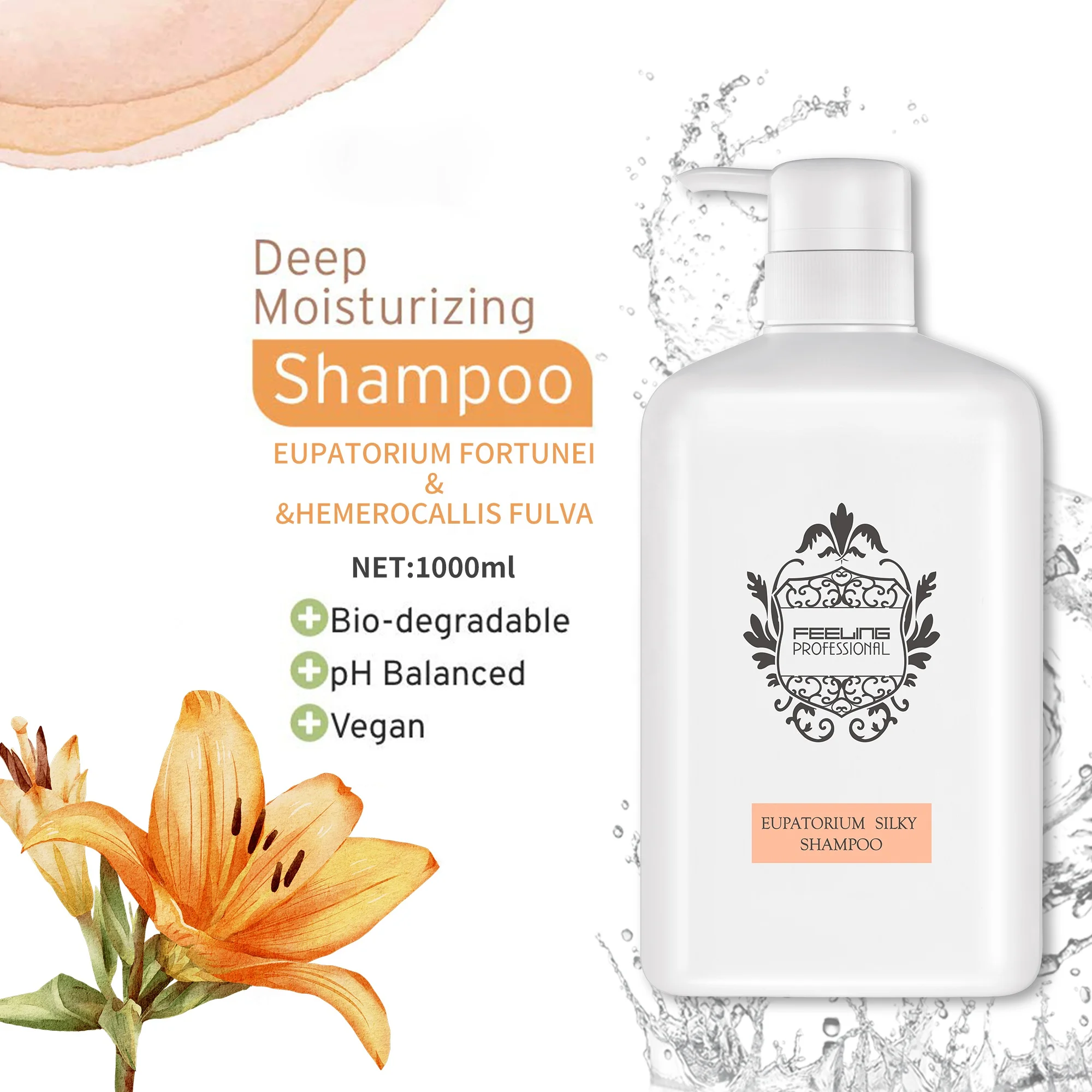 OEM Extract Trehalose Succinic Acid Silicon Free Cruelty Free Damaged Hair Pro-Hair Eupatorium Silky Shampoo 1000ml