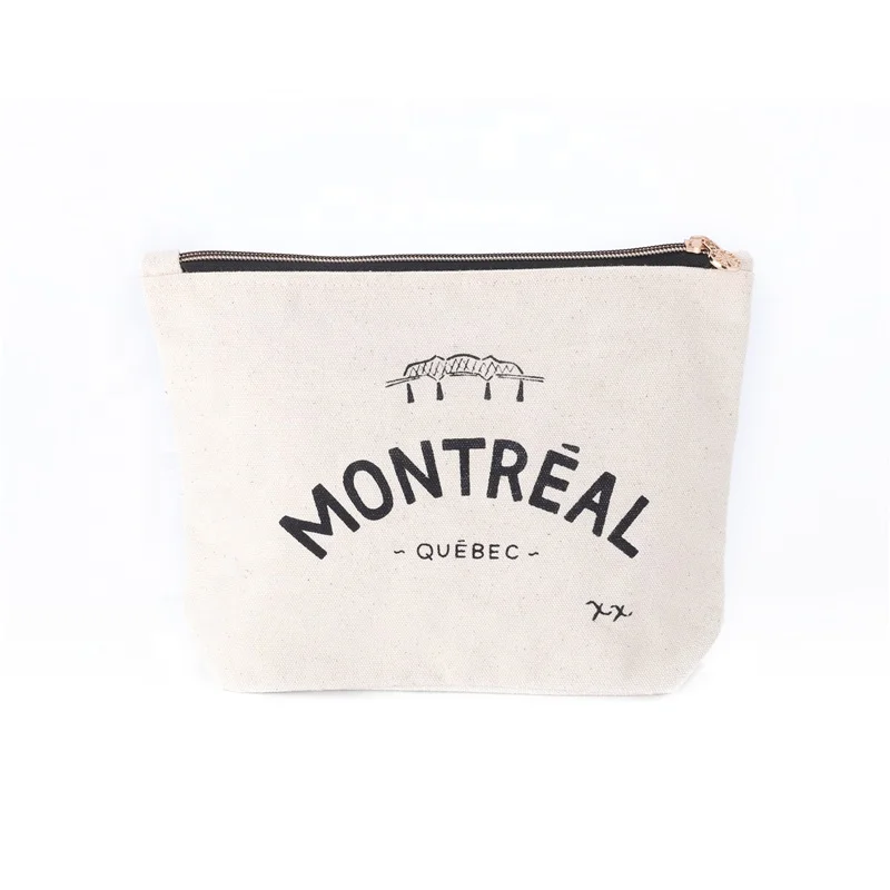 Factory sale Fashion design cotton pouch bag Sona Package Eco-Friendly reusable Canvas makeup bag with zipper