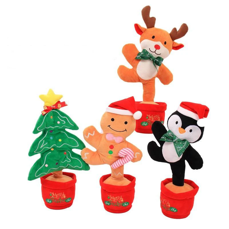 Cute Electric Singing Plush Toy Dancing Christmas Gifts For Kids Toys