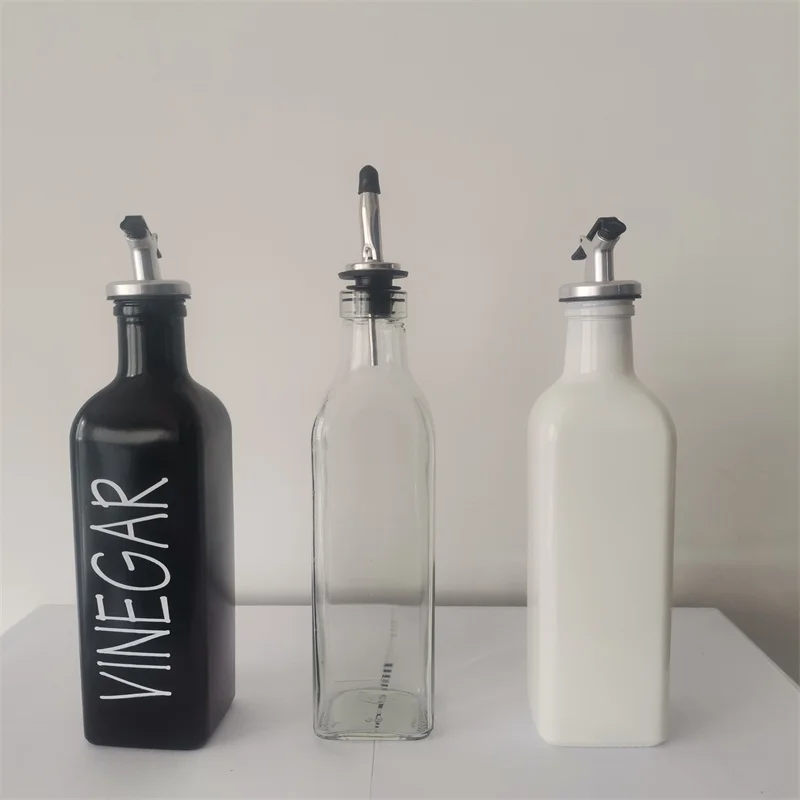2023 Hot Sale Stainless Steel Oil Bottle Household Kitchen Leakproof Glass Vinegar Seasoning Glasses