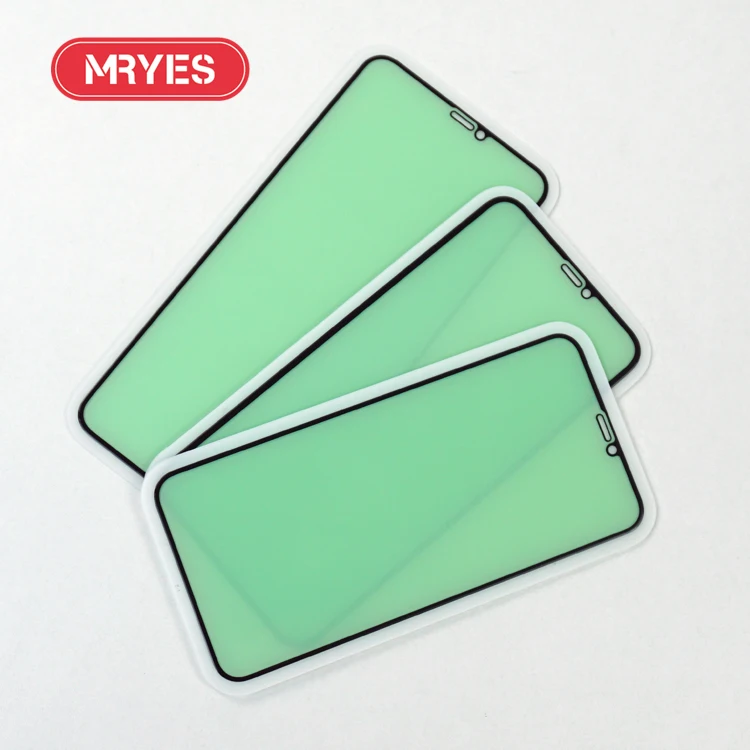 
MRYES New Green Light Anti Blue tempered Glass Film 2.5D 3D 11D Curved Full Glue First Class Screen Protection 