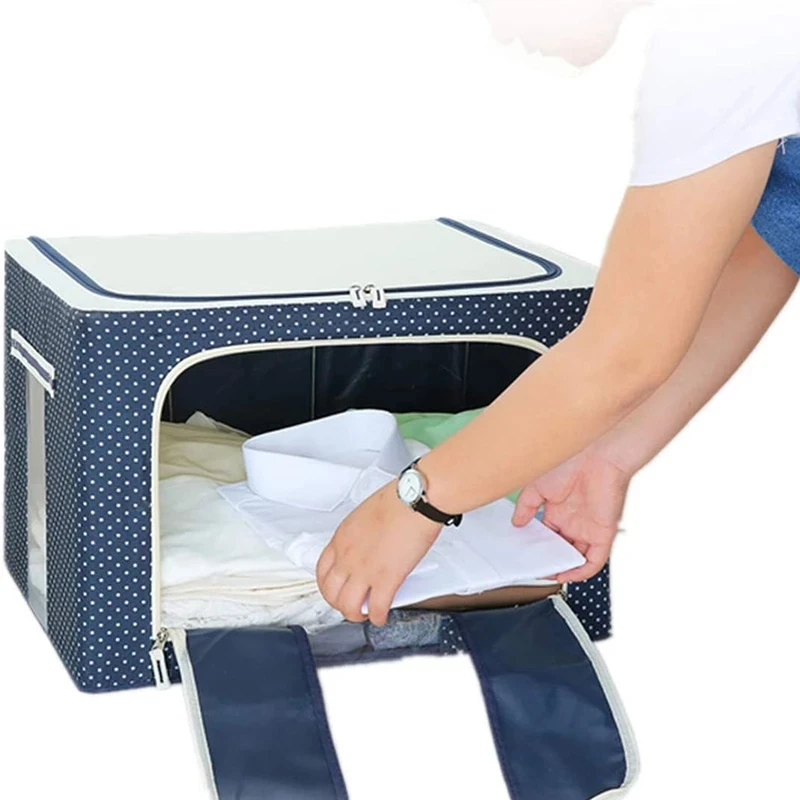 Factory price large capacity simple style easy to carry Folding Wardrobe Fabric Oxford Cloth Large Storage Box