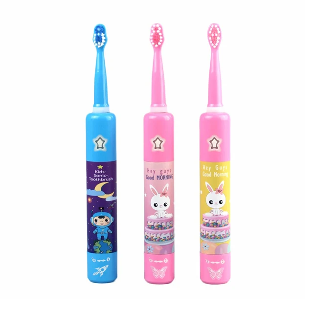 Smart timer long endurance soft bristles cartoon ultrasonic music kids electric child sonic toothbrush