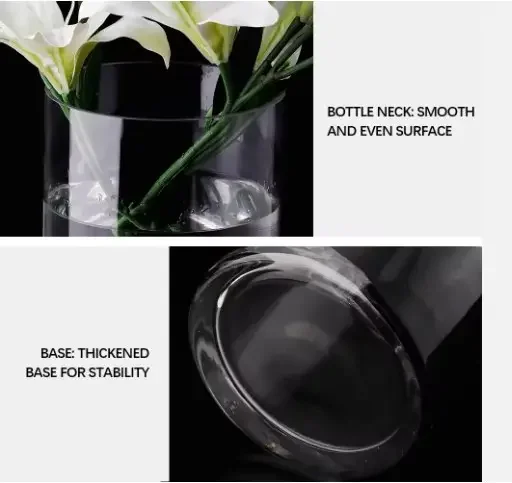 Cylindrical Glass Holder Floral Arrangement Vase Glass Tube Home Decor Cylinder Vase Customizable Minimalist Clear Glass Flower