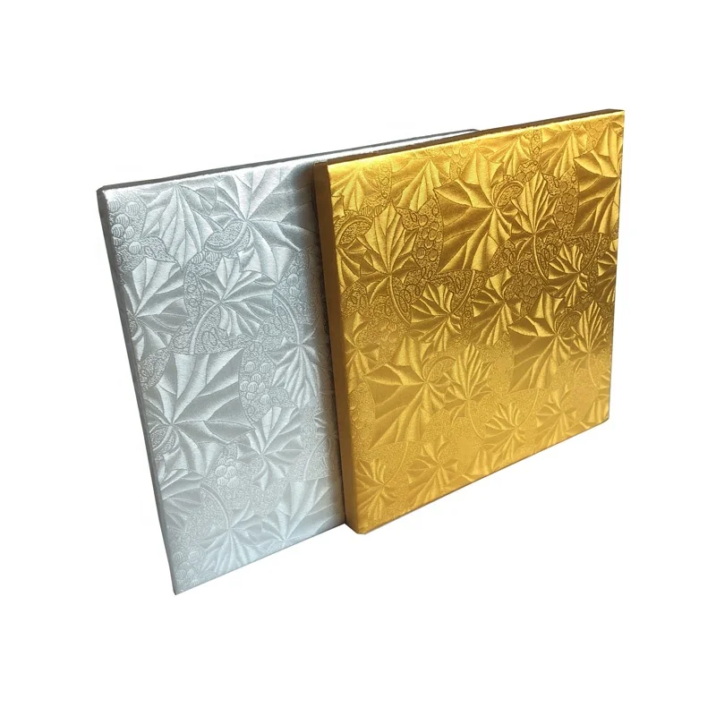 gold/silver yiwu foil corrugated 1/2inch thick cake drum for cake board
