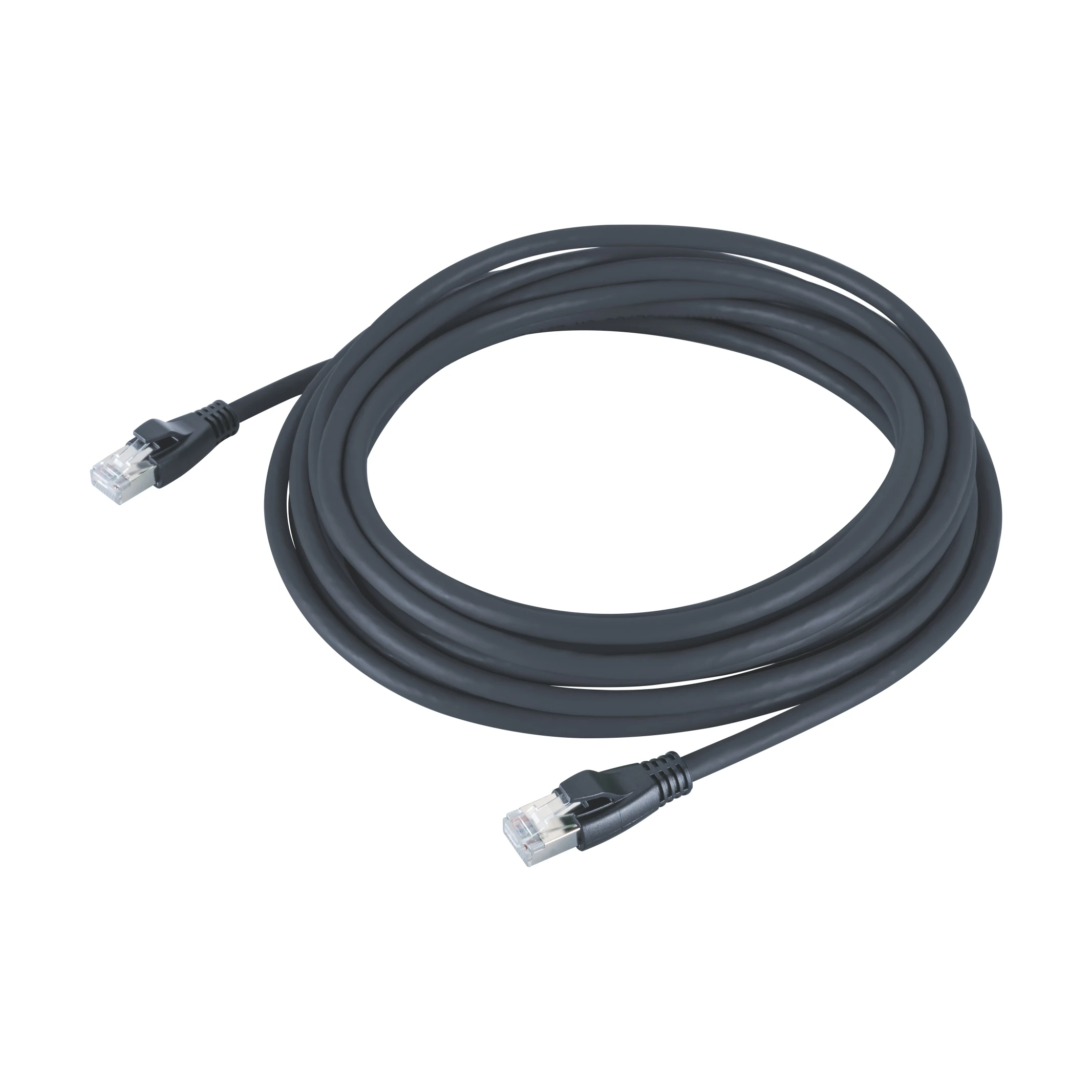 Соединительные кабели RJ45 двусторонние 8P8C штекер литой 1 м ПВХ Cat 5E черные патч-кабели