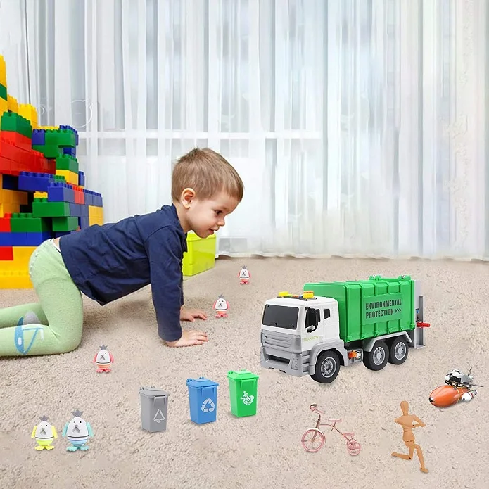 Environmental Education Toys Trash Truck Recycle Truck with Sound and Light Garbage Truck Toys