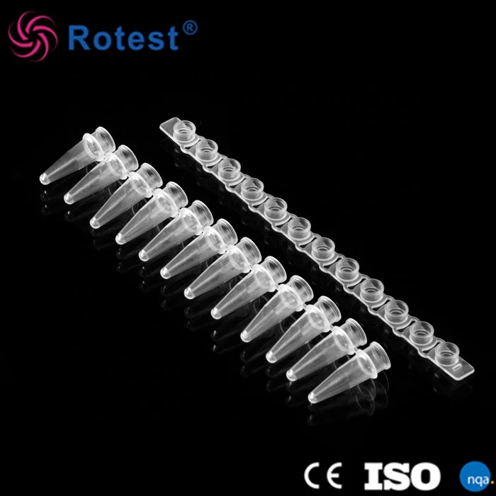 Virgin Polypropylene Culet Convex Cover Plastic 8 Strip PCR Tube Strip Lab Centrifuges Tube