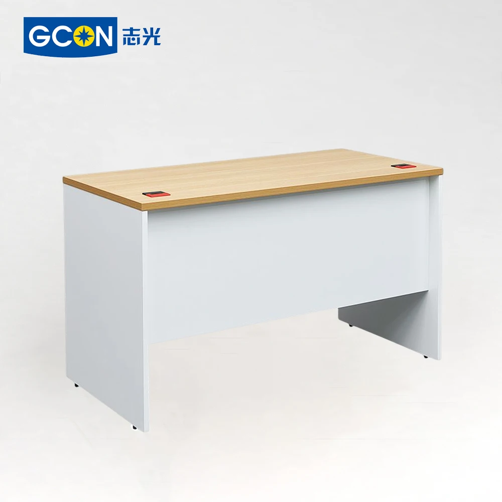 Heavy Duty Oak Office Desk with White Wood Legs for Home Simple Design Office Backup