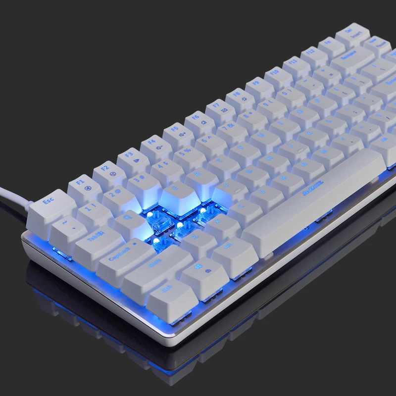  Механическая клавиатура N-key с голубым переключателем 82 клавиши черный переключатель игровая