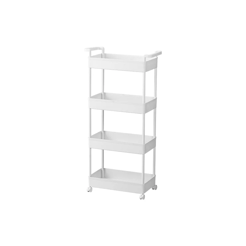 For Tight Spaces on Kitchen Apartments Bathroom Utility Cart 3Tier 4 Tier Mobile Shelving Unit Organizer