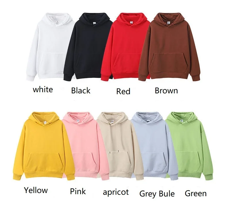 Мужская однотонная толстовка с вышивкой в стиле унисекс, 100% тяжелый хлопковый пуловер оверсайз с индивидуальной вышивкой и логотипом на заказ, худи без рисунка