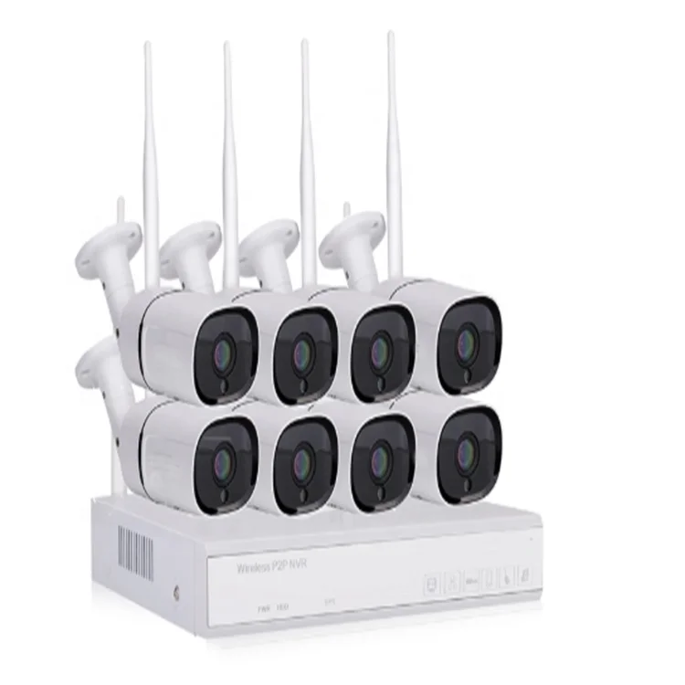H.265 8CH outdoor Waterproof hd 1080P WIFI NVR KIT wireless IP two way audio night vision 2MP cctv security nvr camera system